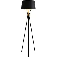Camden Round Tripod Floor Lamp - Black, Metal