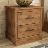 Camford 2 Drawer Bedside Table - Brown