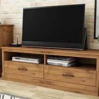 Camford 2 Drawer Large TV Unit - Brown, Mexican Pine