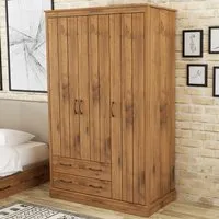 Camford 3-Door Wardrobe with Drawers - Oak