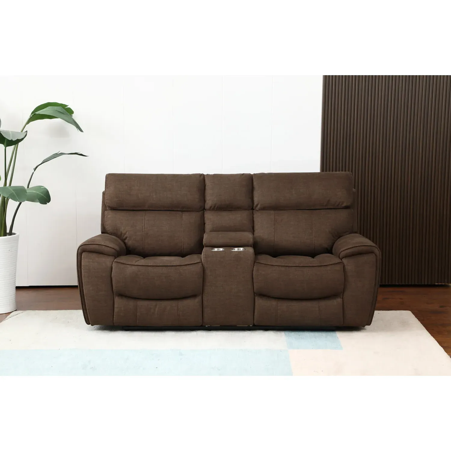 Cancun 2-Seater Reclining Sofa - Brown