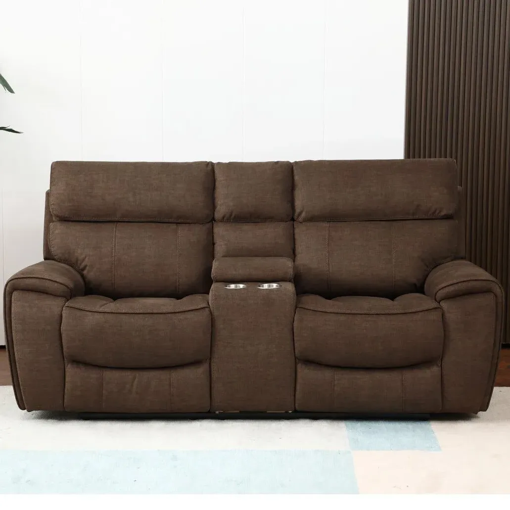 Cancun 2-Seater Reclining Sofa - Brown