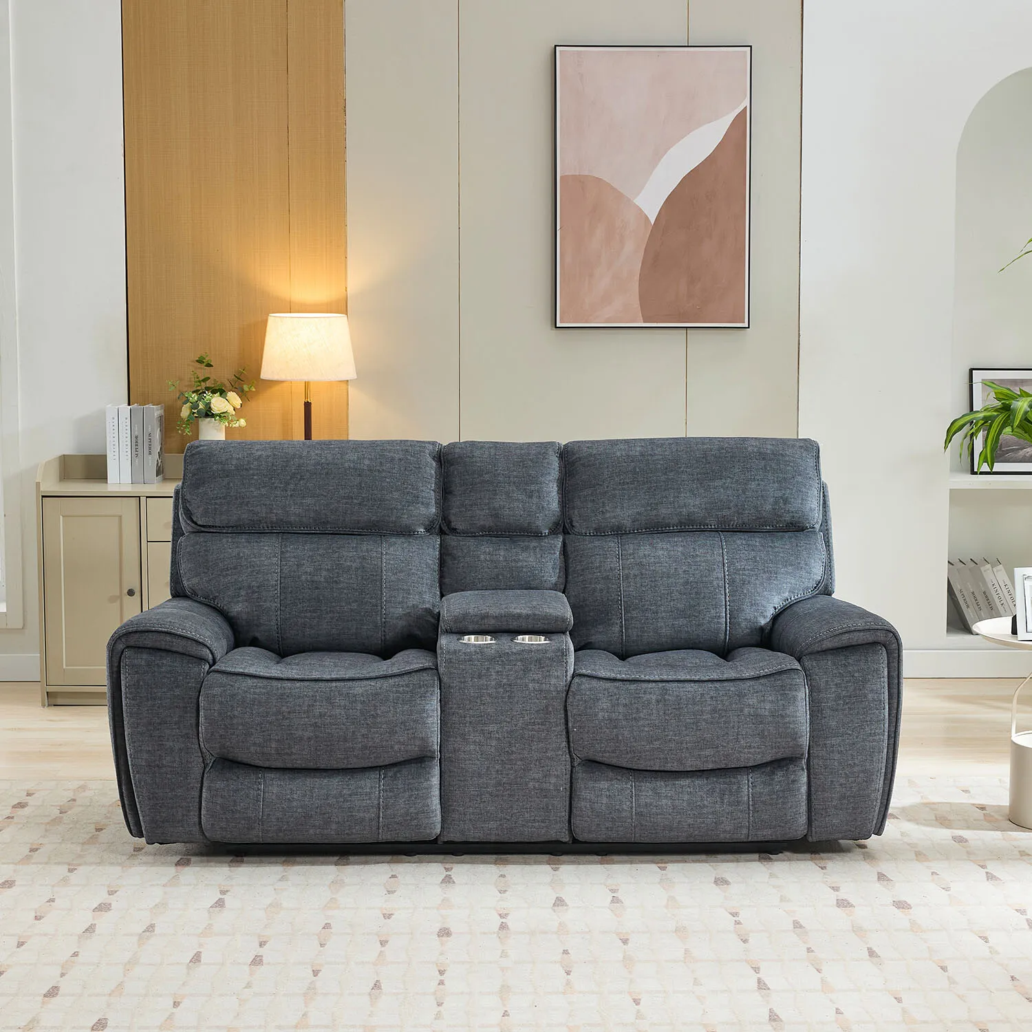 Cancun 2-Seater Reclining Sofa - Grey