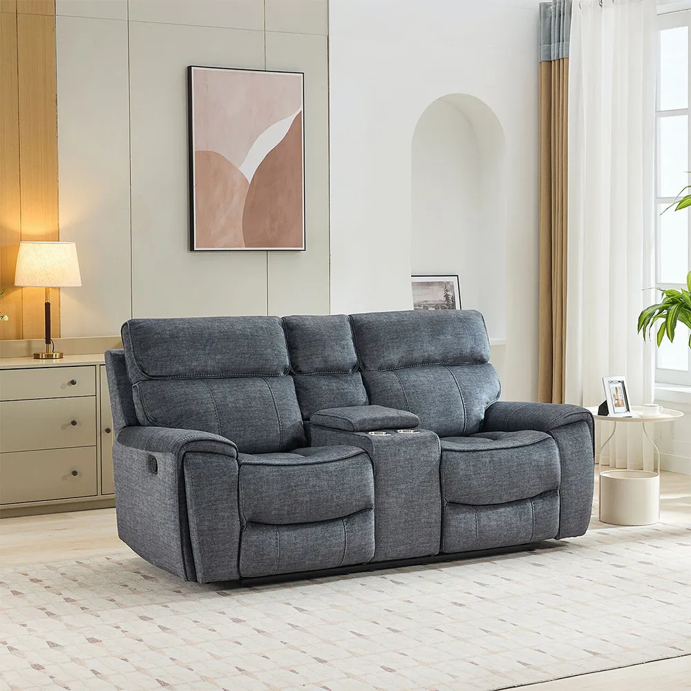 Cancun 2-Seater Reclining Sofa - Grey