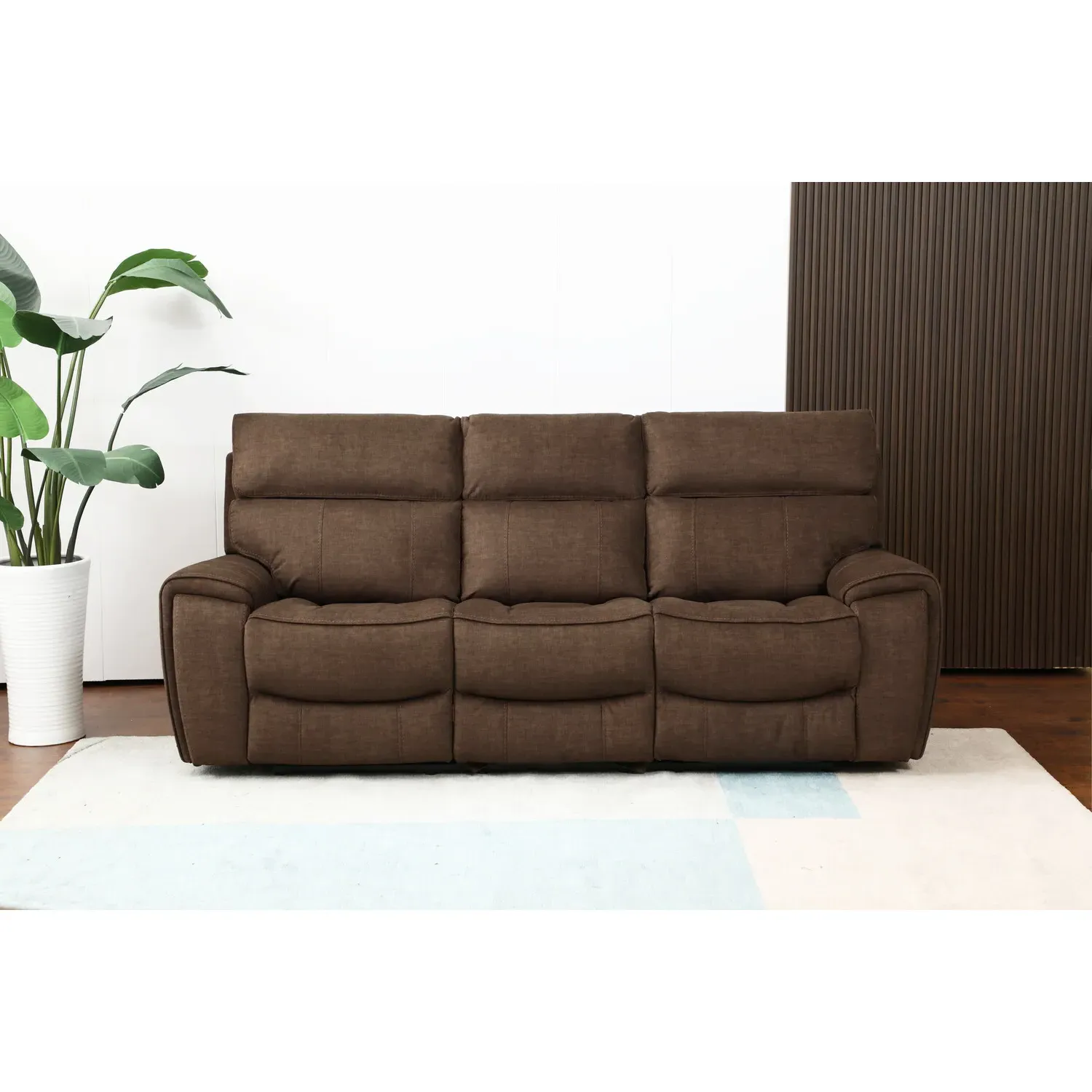 Cancun 3-Seater Recliner Sofa - Brown