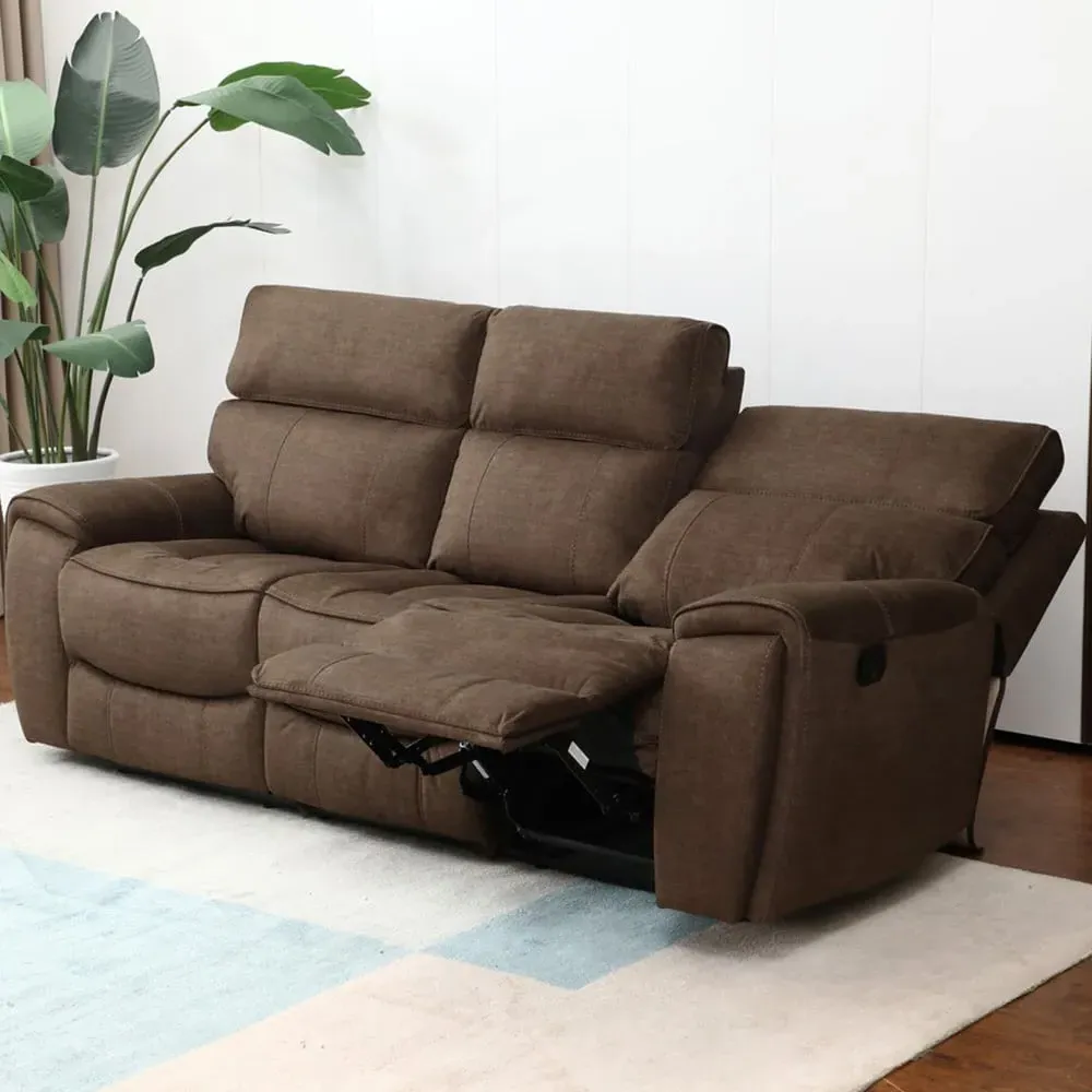 Cancun 3-Seater Recliner Sofa - Brown