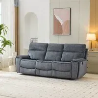 Cancun 3-Seater Reclining Sofa - Grey
