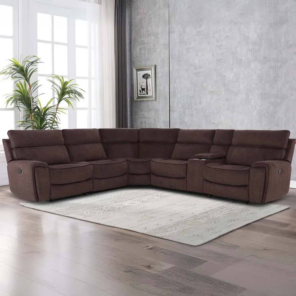 Cancun 5-Seater Corner Sofa - Brown