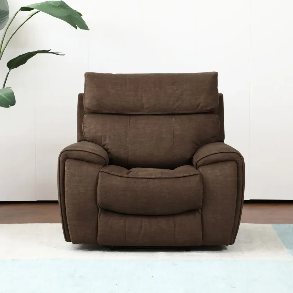Cancun Manual Recliner Chair with Footrest - Brown
