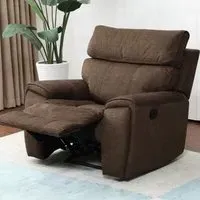 Cancun Manual Recliner Chair with Footrest - Brown
