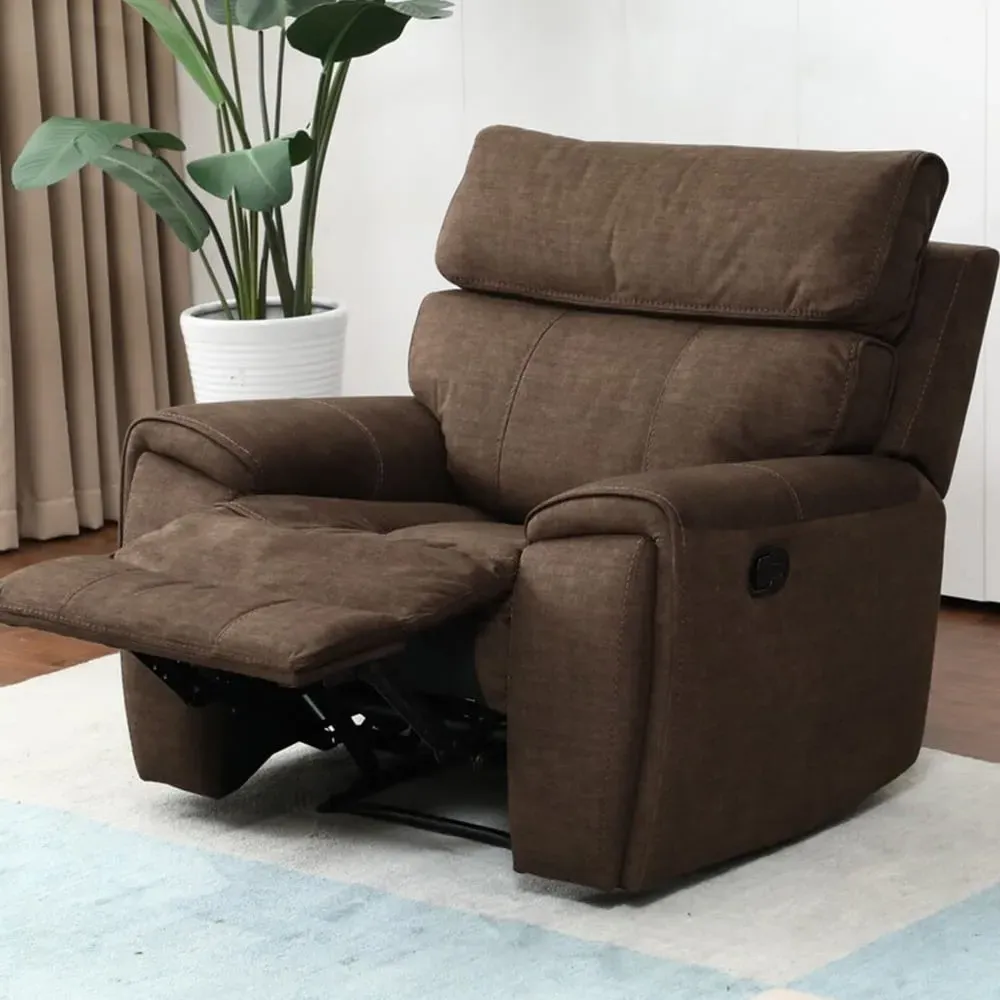 Cancun Manual Recliner Chair with Footrest - Brown image