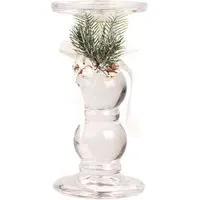 Candle Holder with Pinecone - Glass
