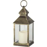 Candle Lantern with Brush Finish - Multi