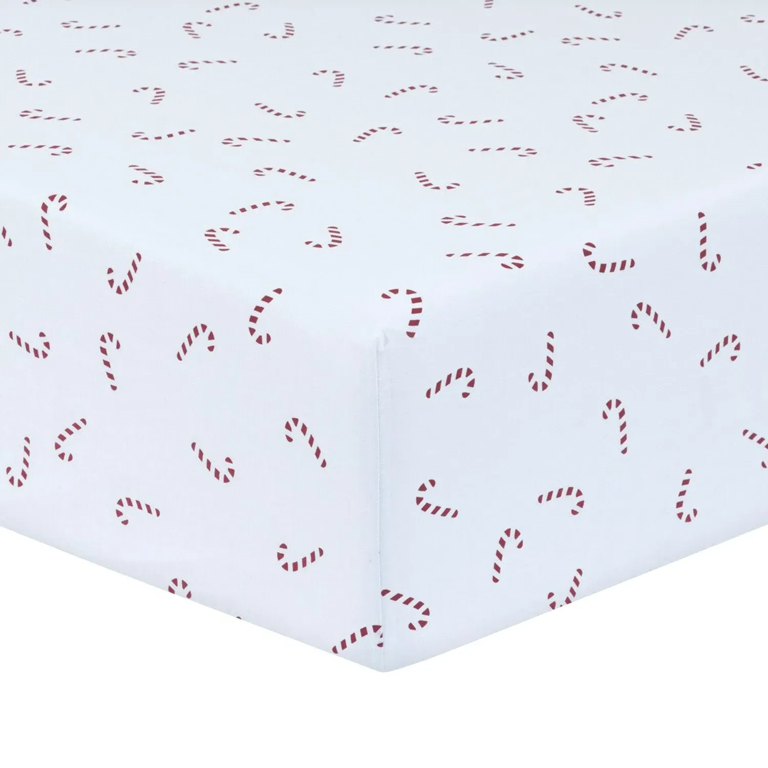 Candy Canes Fitted Sheet - White image