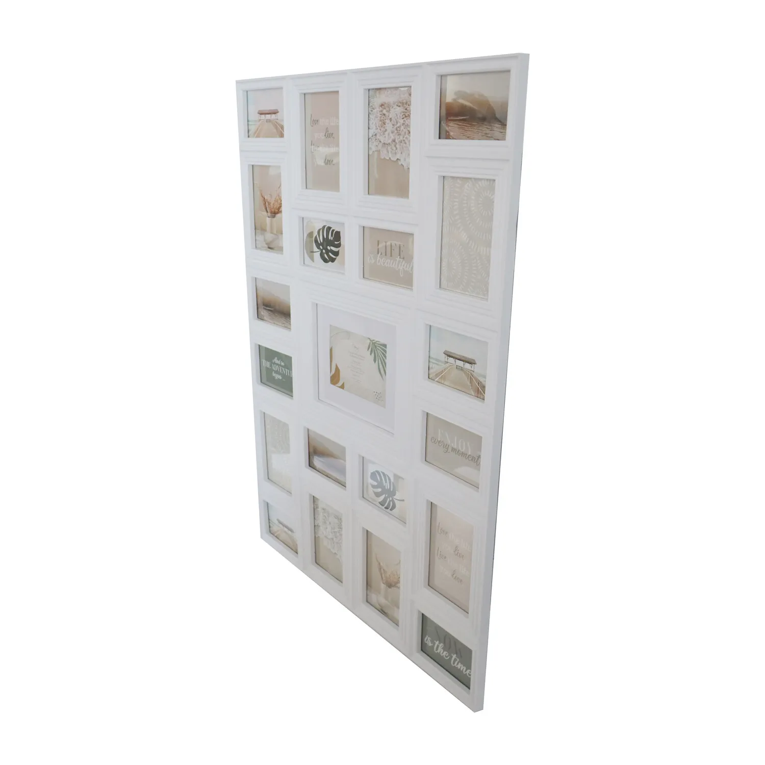 Cannes Ridged 21 Aperture Photo Frame - White