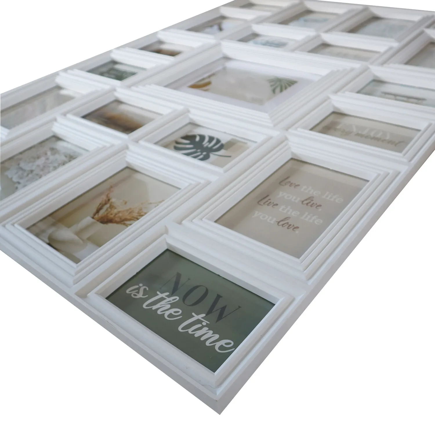 Cannes Ridged 21 Aperture Photo Frame - White