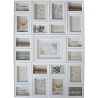 Cannes Ridged 21 Aperture Photo Frame - White