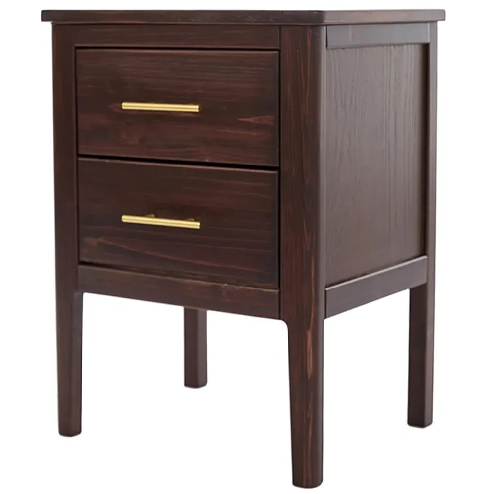 Carbini 2 Drawer Bedside Table - Brown