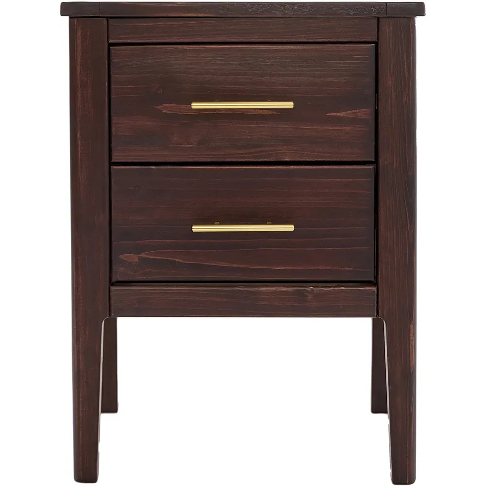 Carbini 2 Drawer Bedside Table - Brown