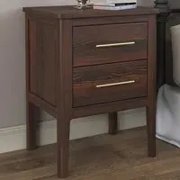Carbini 2 Drawer Bedside Table - Brown