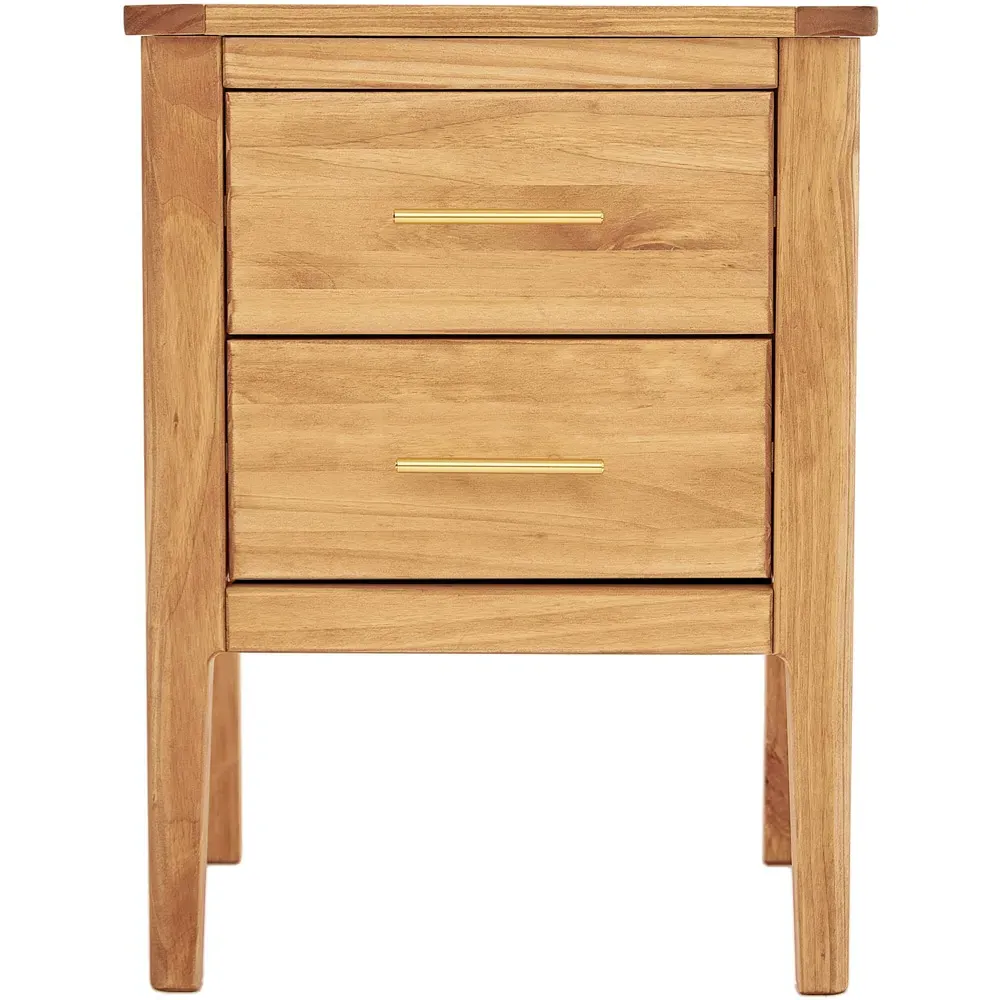 Carbini 2 Drawer Bedside Table - Brown, Pine