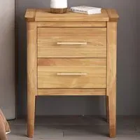 Carbini 2 Drawer Bedside Table - Brown, Pine