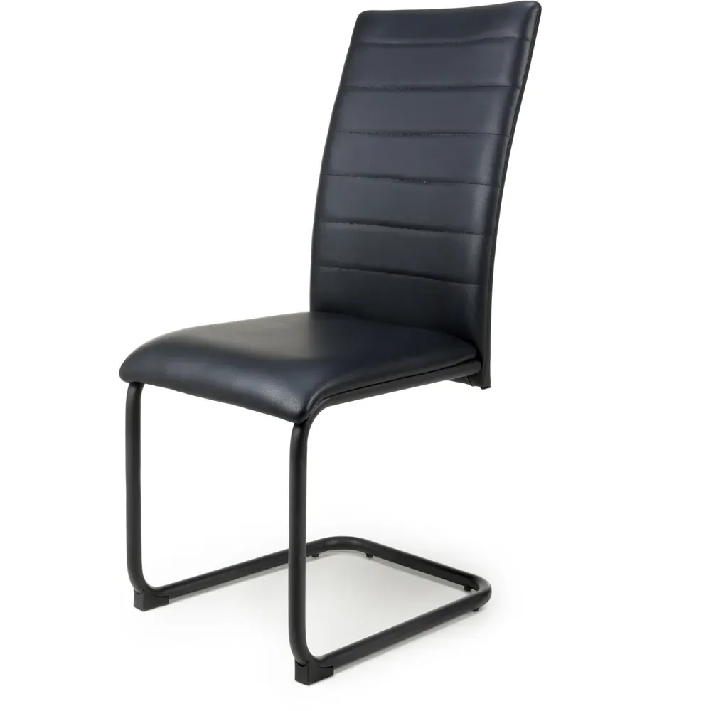 Carlisle Set of 4 Dining Chairs - Black, Leather Effect