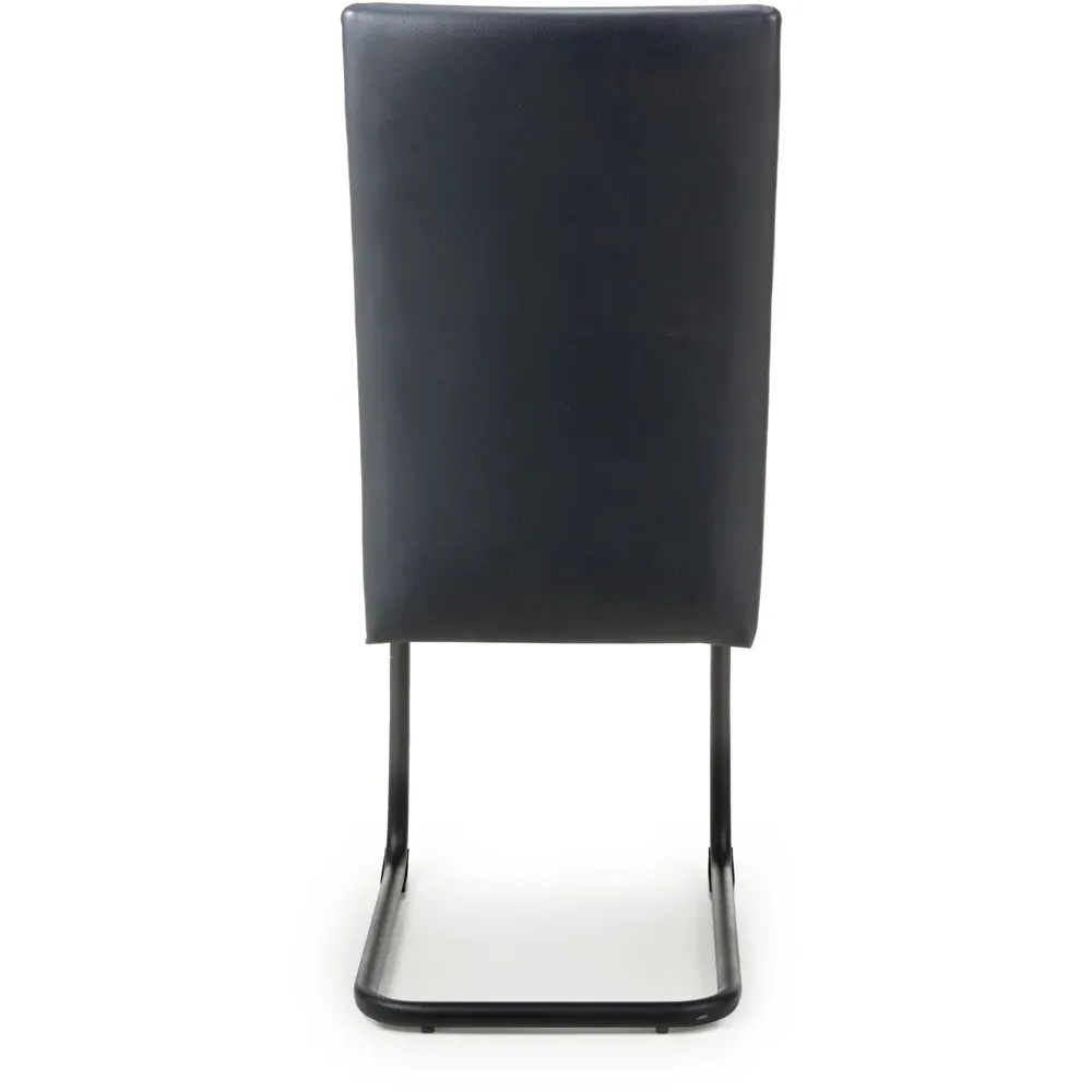 Carlisle Set of 4 Dining Chairs - Black, Leather Effect