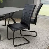 Carlisle Set of 4 Dining Chairs - Black, Leather Effect