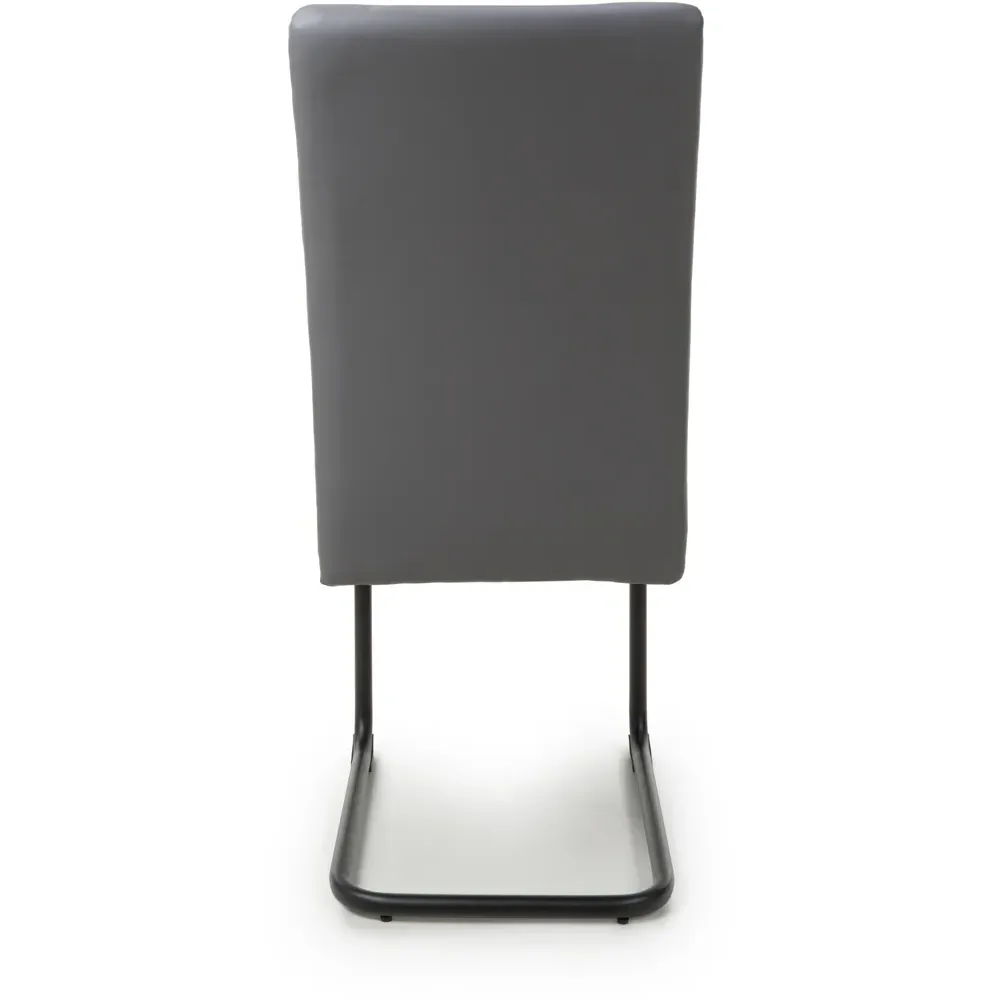 Carlisle Set of 4 Dining Chairs - Grey, Leather Effect