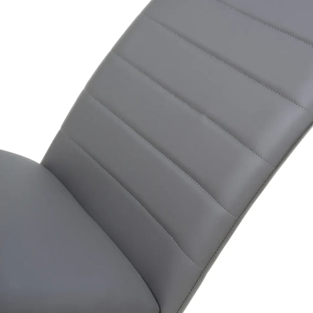 Carlisle Set of 4 Dining Chairs - Grey, Leather Effect