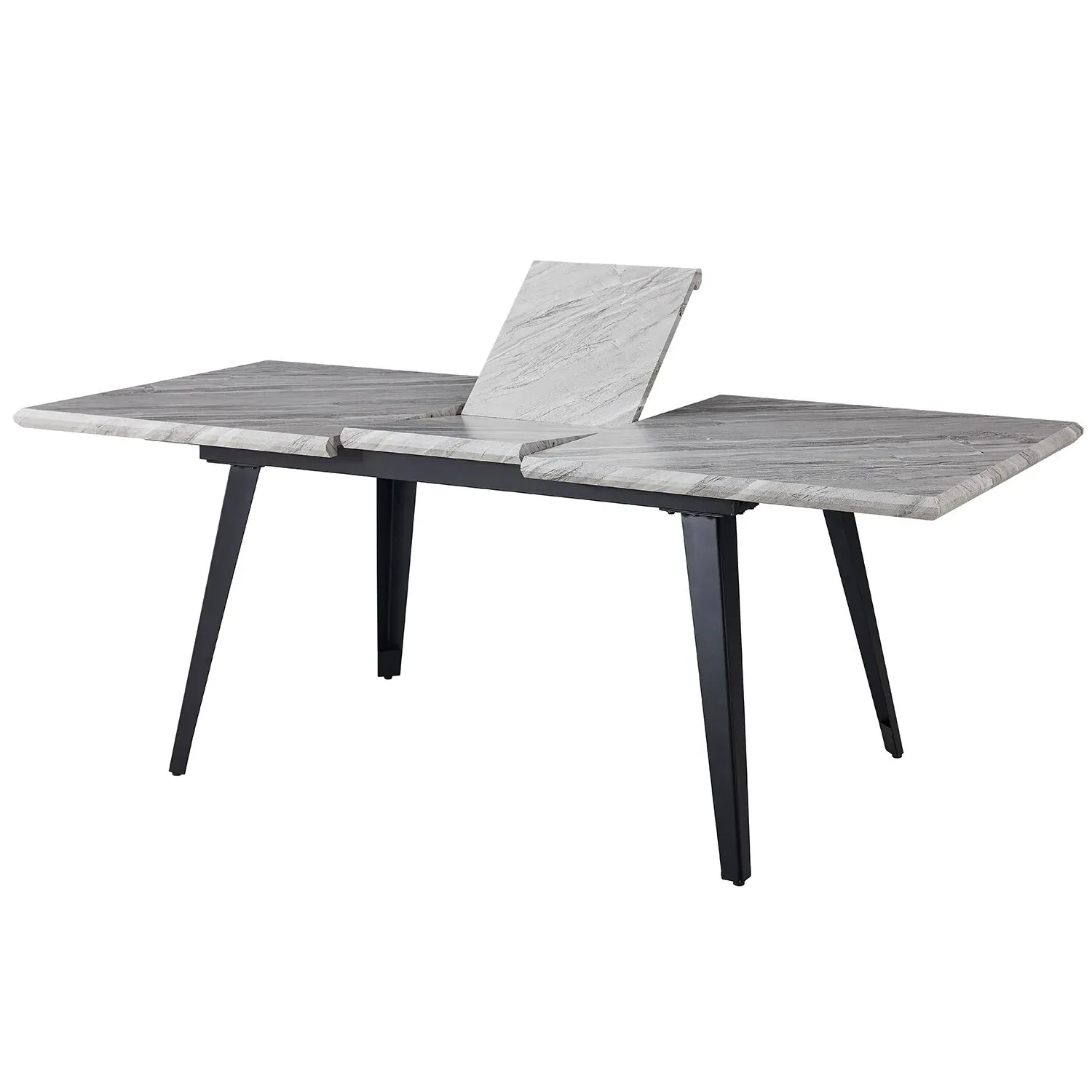 Carvelle Extendable Dining Table - White, Marble