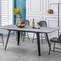 Carvelle Extendable Dining Table - White, Marble