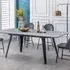 Carvelle Extendable Dining Table - White, Marble