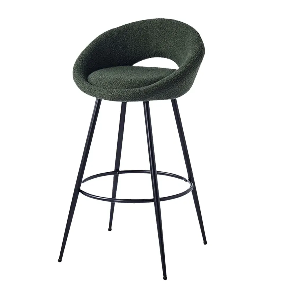 Casey Bar Stool - Green, Boucle