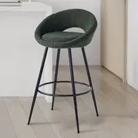 Casey Bar Stool - Green, Boucle