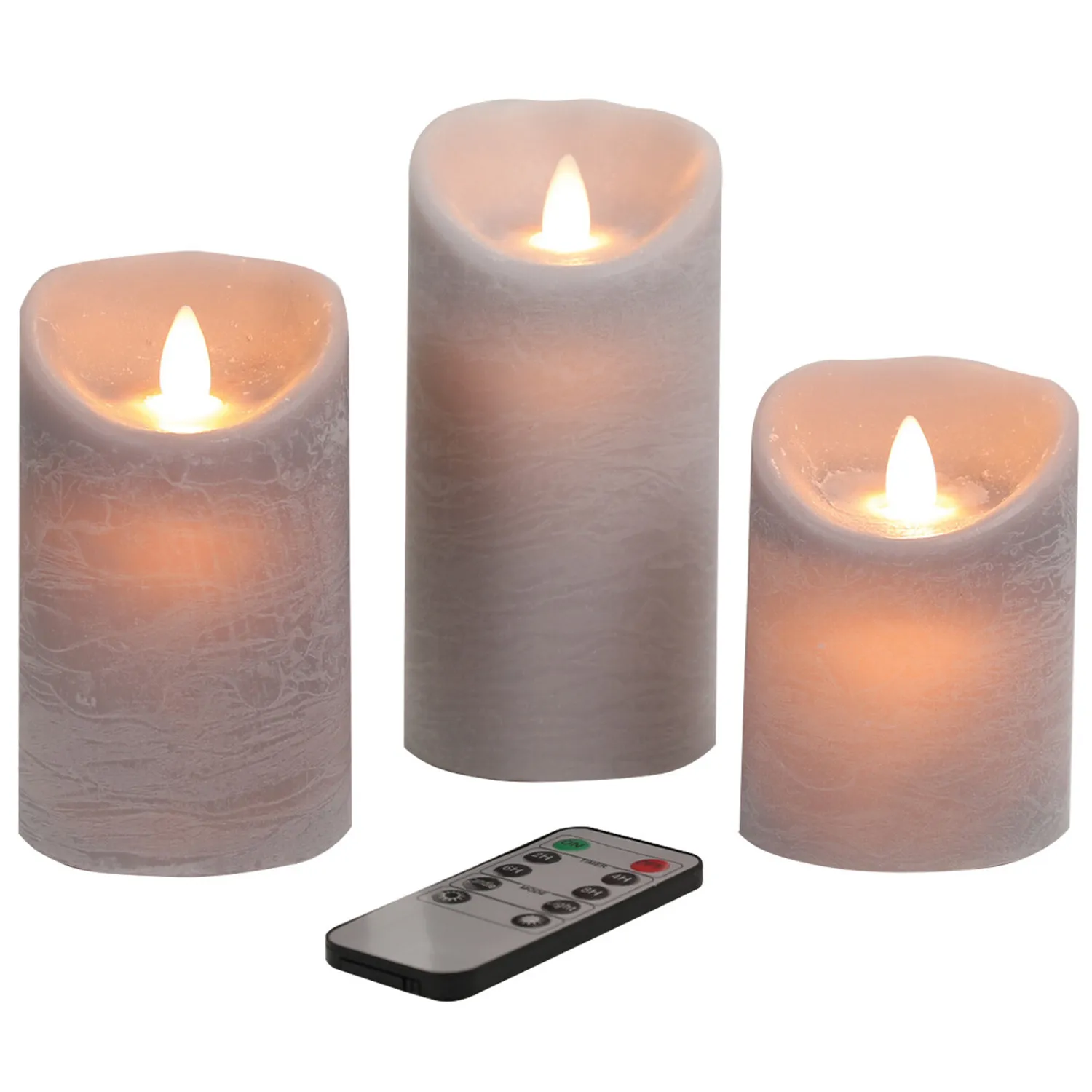 Cashmere Suede LED Candle 3 Pack - Grey