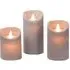 Cashmere Suede LED Candle 3 Pack - Grey
