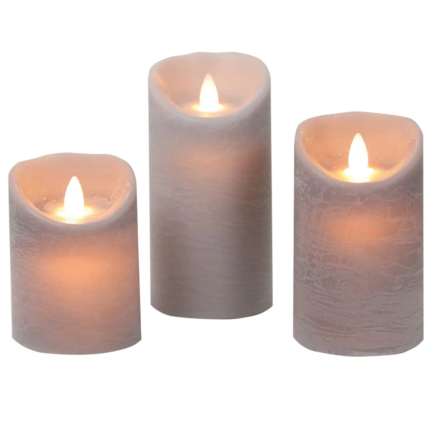 Cashmere Suede LED Candle 3 Pack - Grey
