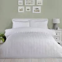 Cassie Crinkle Stripe Double Duvet Set - White