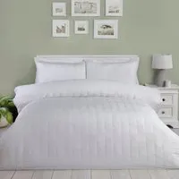 Cassie Crinkle Stripe King Size Duvet Set - White