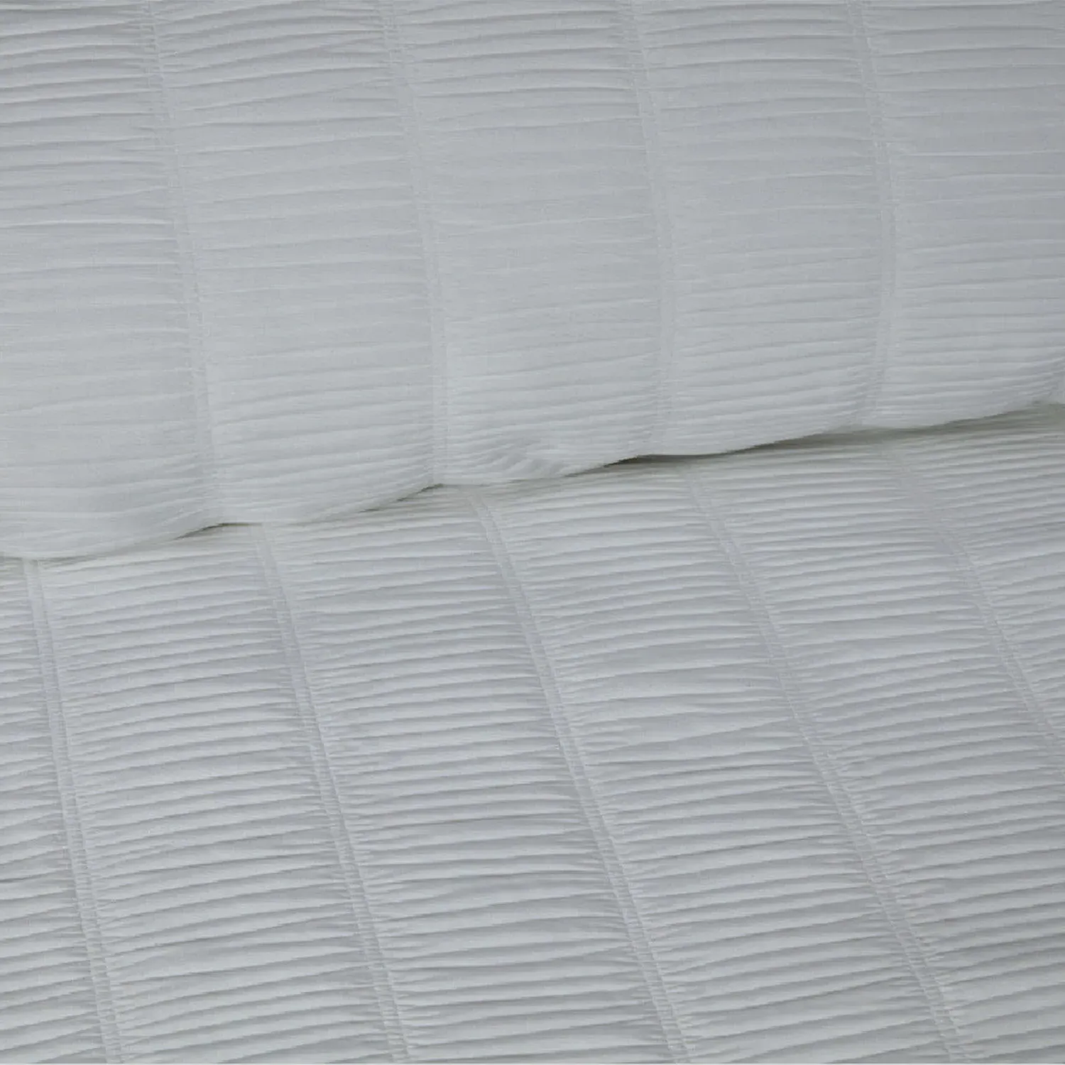 Cassie Crinkle Stripe Single Duvet Set - Silver