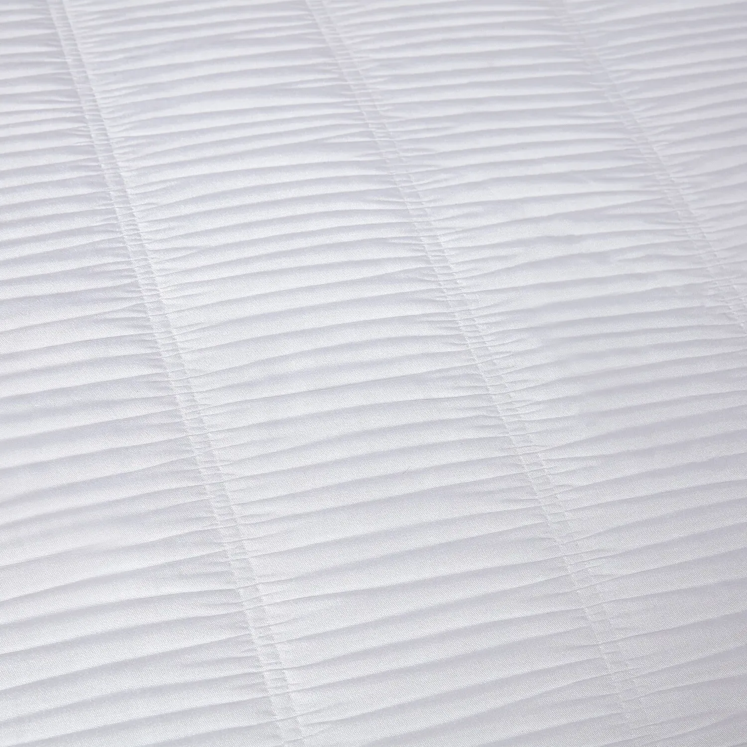 Cassie Crinkle Stripe Single Duvet Set - White