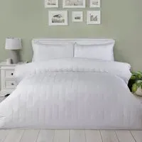 Cassie Crinkle Stripe Single Duvet Set - White