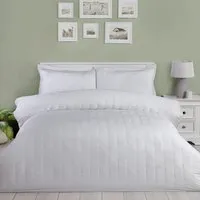 Cassie Crinkle Stripe Super King Duvet Set - Silver