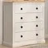 Castelli 4 Drawer Chest of Drawers with Brass Knobs - White, Pine