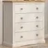 Castelli 4 Drawer Chest of Drawers with Wood Knobs - White, Pine