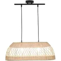 Caswell 2 Light Oval Ceiling Fitting - Natural, Rattan