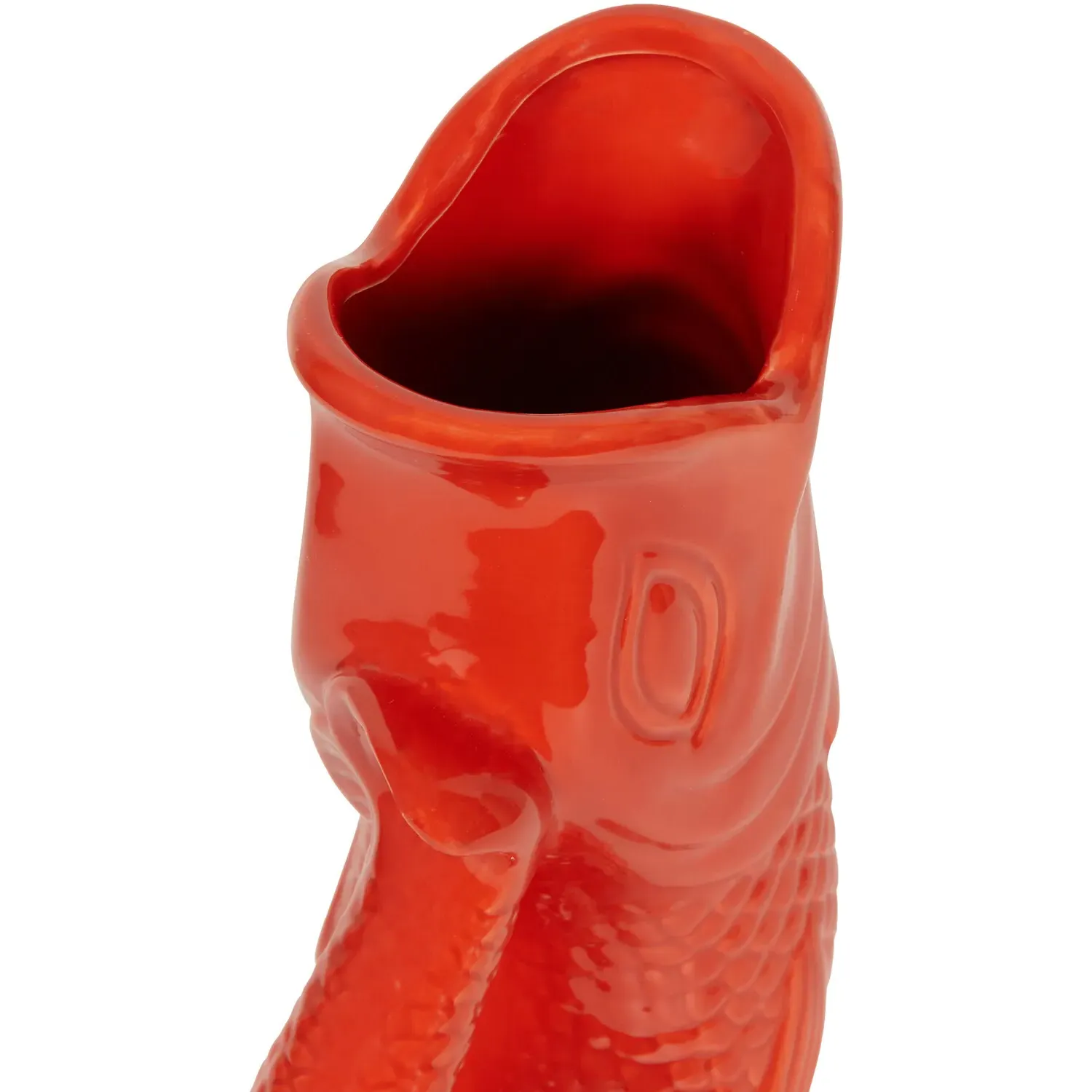 Ceramic Koi Fish Jug - Orange