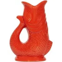 Ceramic Koi Fish Jug - Orange